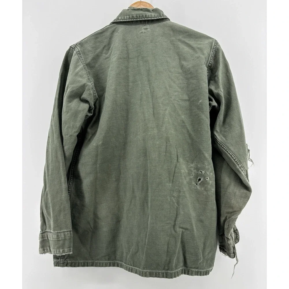 Vietnam Jacket OG-107 Coat US Army War Fatigue Cotton Sateen Vintage Green